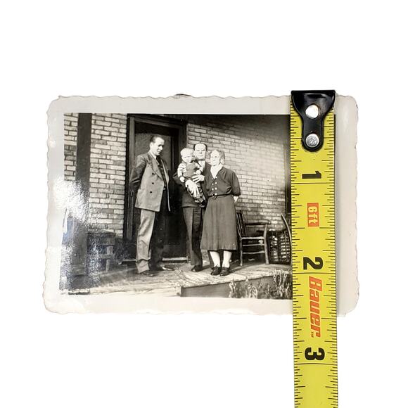 Vtg Grandparents with Grandchild Monochrome Photography Found Snapshot B&W - Picture 3 of 4